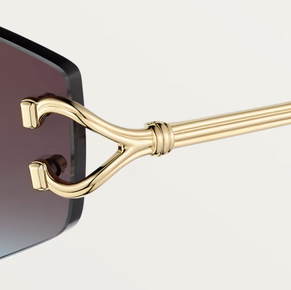 Mandelförmige Décor C Classique Sonnenbrille mit bordeaux- und blau verlaufenden Gläsern