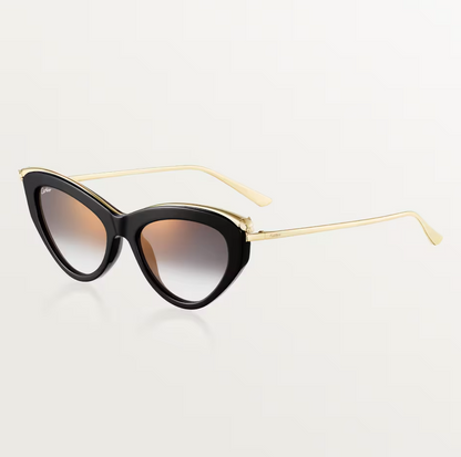 Cat-Eye Panthère de CT Sonnenbrille mit grauen Gläsern und goldenem Spiegeleffekt