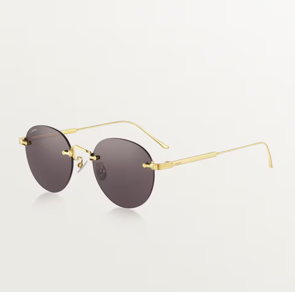 Ovale Signature C de Cartier Sonnenbrille mit grauen Gläsern