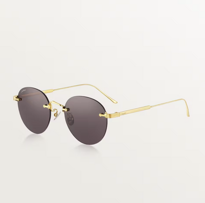 Ovale Signature C de Cartier Sonnenbrille mit grauen Gläsern