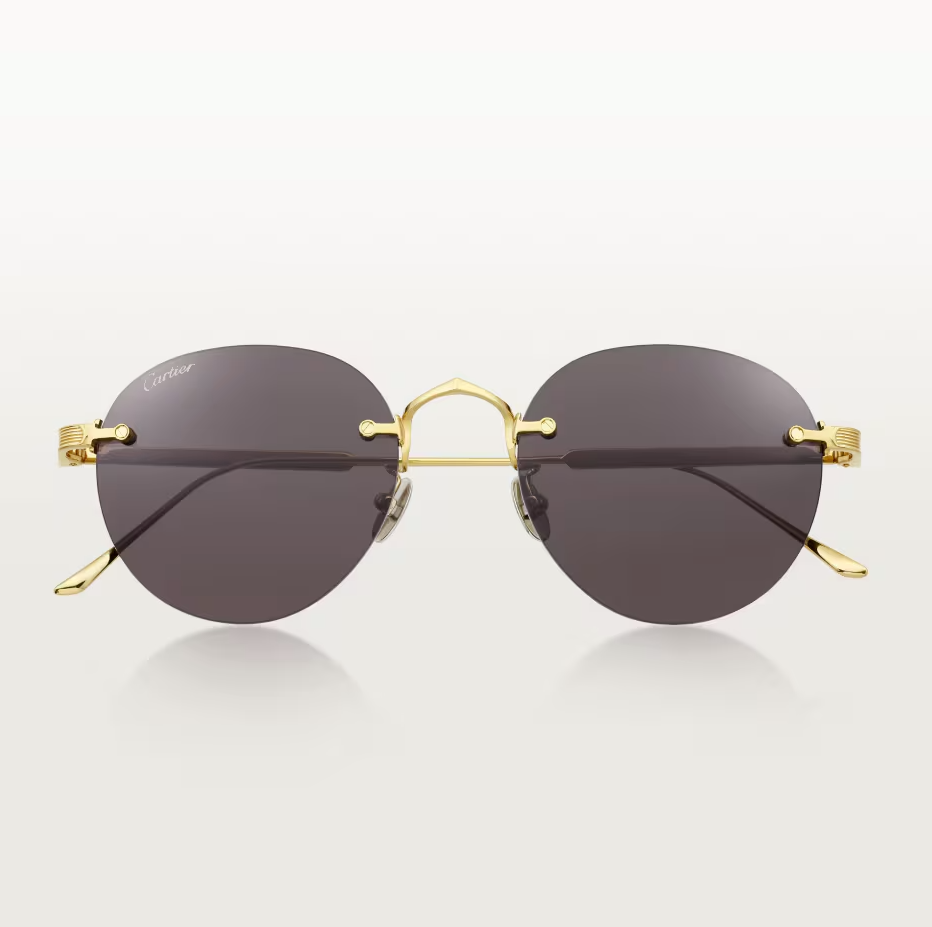Ovale Signature C de Cartier Sonnenbrille mit grauen Gläsern