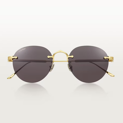 Ovale Signature C de Cartier Sonnenbrille mit grauen Gläsern