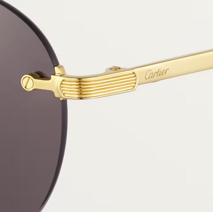 Ovale Signature C de Cartier Sonnenbrille mit grauen Gläsern