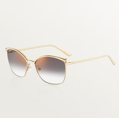 Butterfly Panthère de CT Sonnenbrille mit grauen Gläsern und goldenem Spiegeleffekt