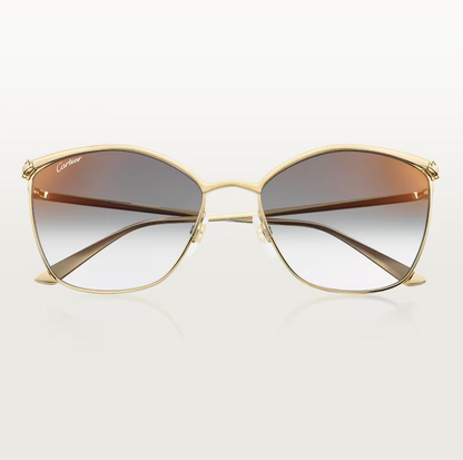 Butterfly Panthère de CT Sonnenbrille mit grauen Gläsern und goldenem Spiegeleffekt