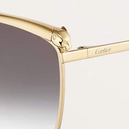 Butterfly Panthère de CT Sonnenbrille mit grauen Gläsern und goldenem Spiegeleffekt