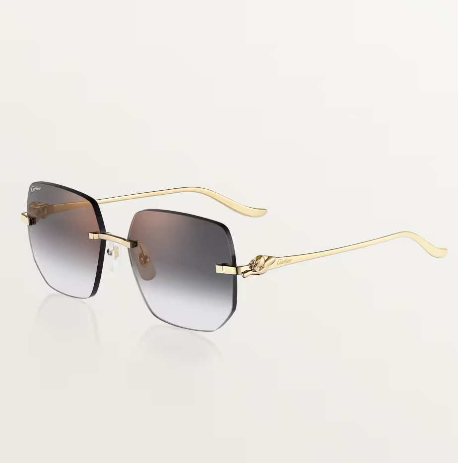 Quadratische Panthère de CT Sonnenbrille mit grau verlaufenden Gläsern