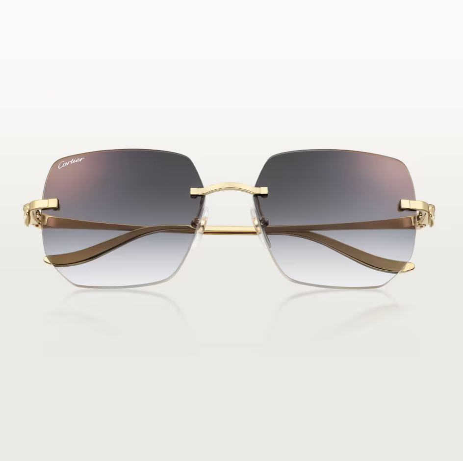 Quadratische Panthère de CT Sonnenbrille mit grau verlaufenden Gläsern