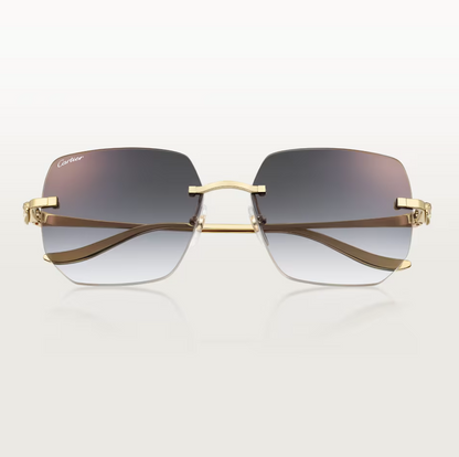 Quadratische Panthère de CT Sonnenbrille mit grau verlaufenden Gläsern