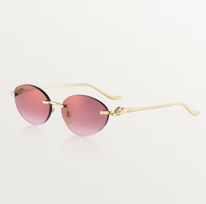 Cat-Eye Panthère de CT Sonnenbrille mit bordeauxfarbenen Gläsern und goldenem Spiegeleffekt