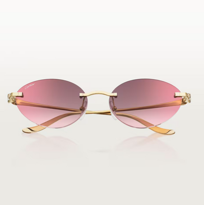 Cat-Eye Panthère de CT Sonnenbrille mit bordeauxfarbenen Gläsern und goldenem Spiegeleffekt