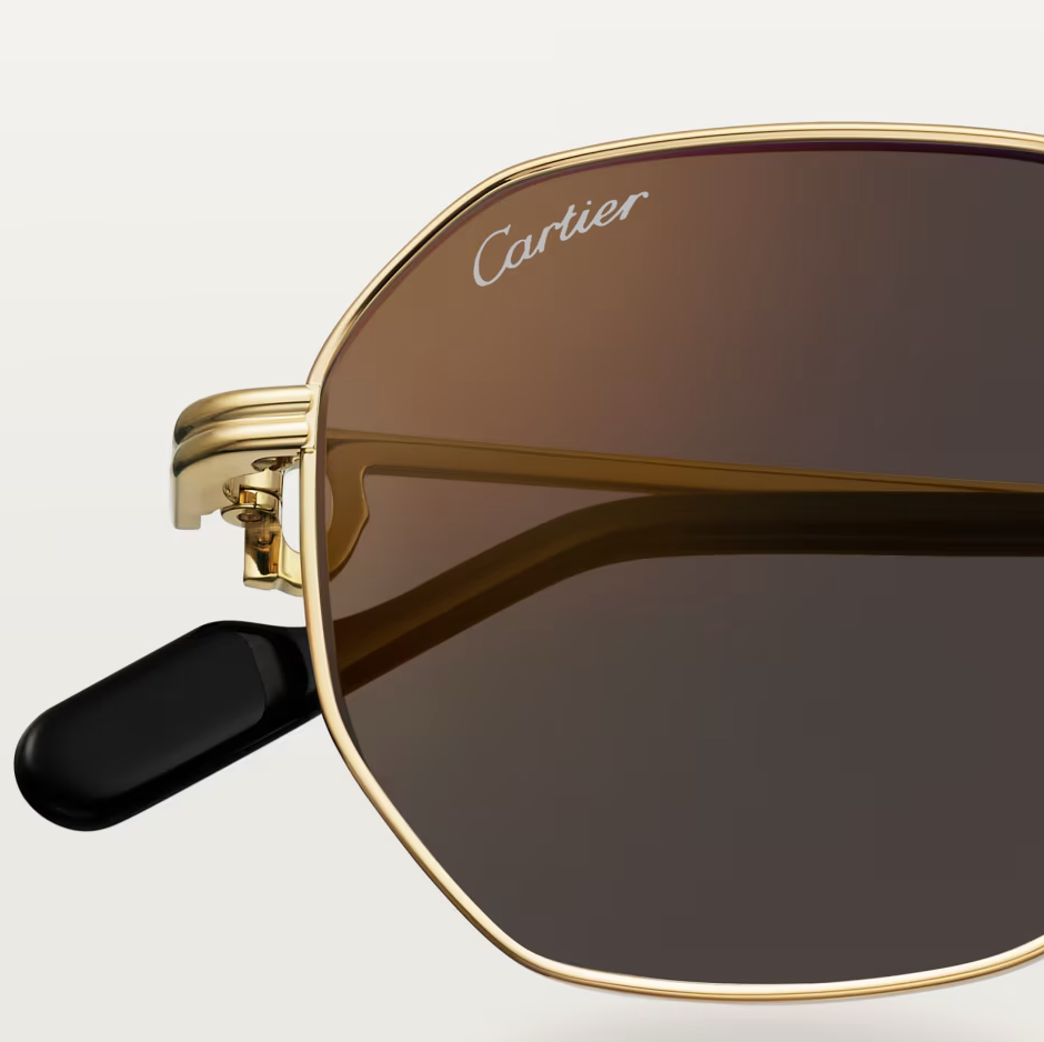 Runde Première de CT Sonnenbrille aus Metall mit Vollrand und grauen Gläsern mit goldenem Spiegeleffekt