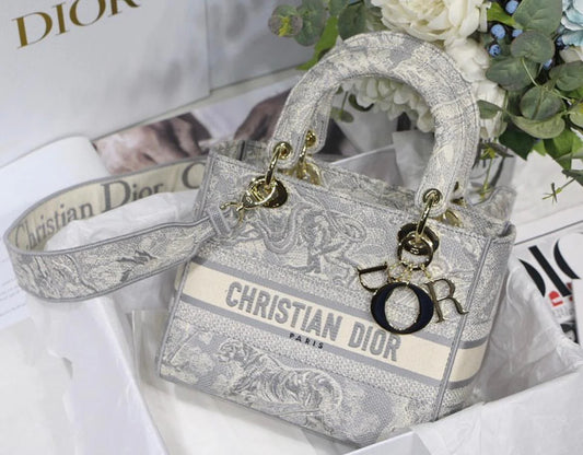Medium Dior Book Tote Grey