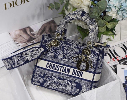 Medium Dior Book Tote Blue