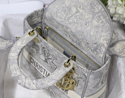 Medium Dior Book Tote Grau