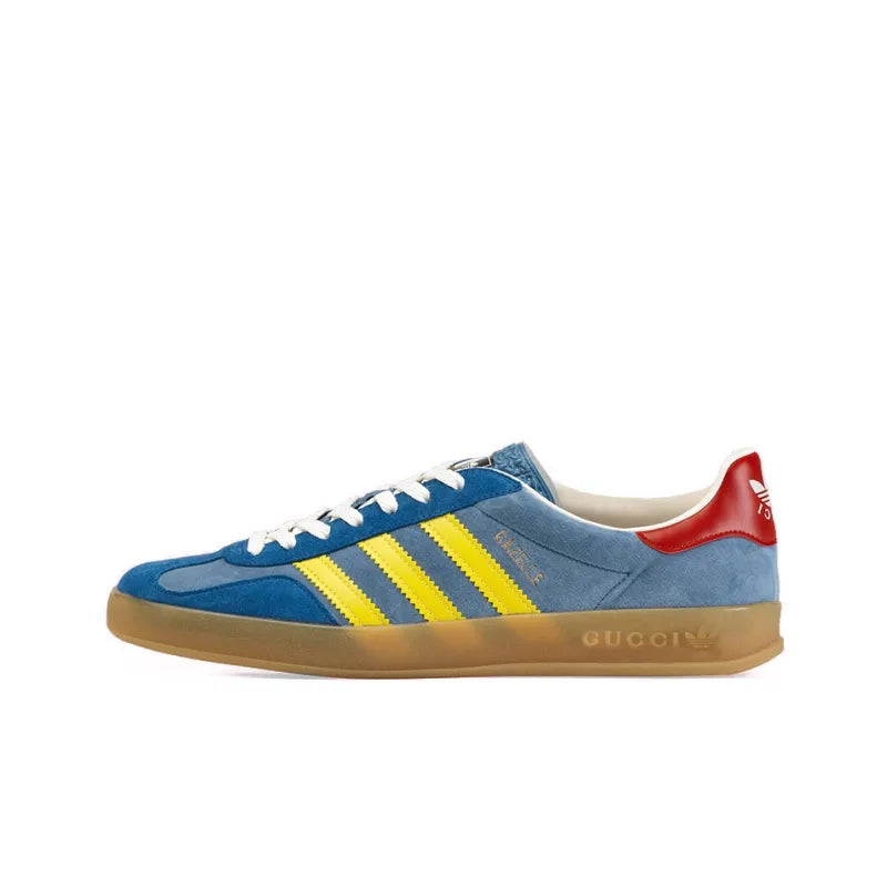 Adidas x Gucci Gazelle sneakers in light blue suede