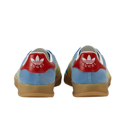 Adidas x Gucci Gazelle sneakers in light blue suede