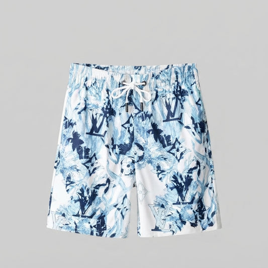 Swim Trunks Monogram Collage White/Light Blue
