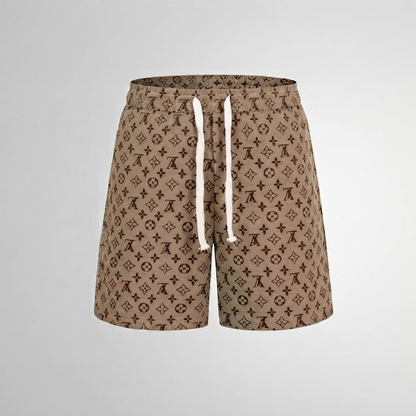 Badehose Canvas Monogram Dunkelbeige