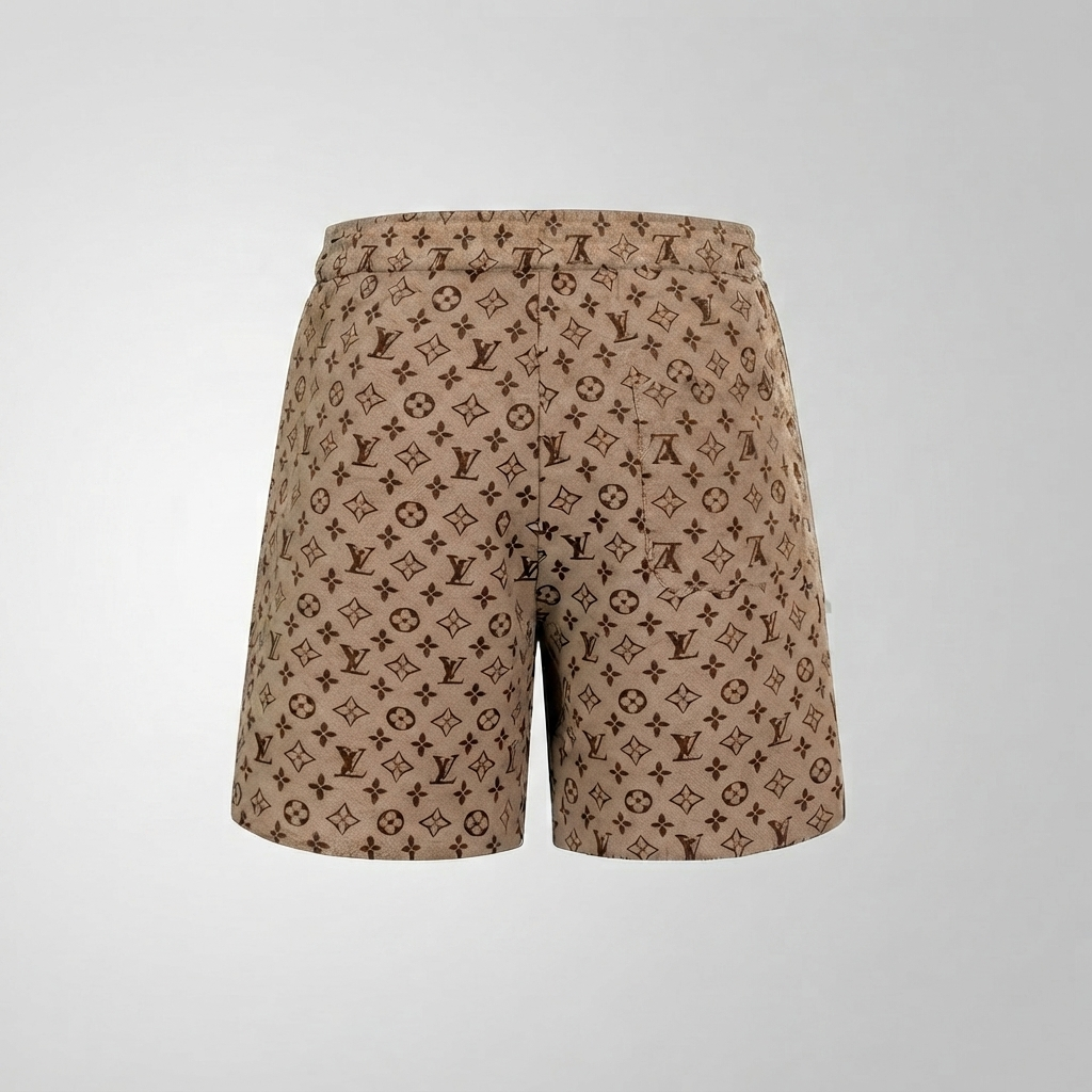 Badehose Canvas Monogram Dunkelbeige