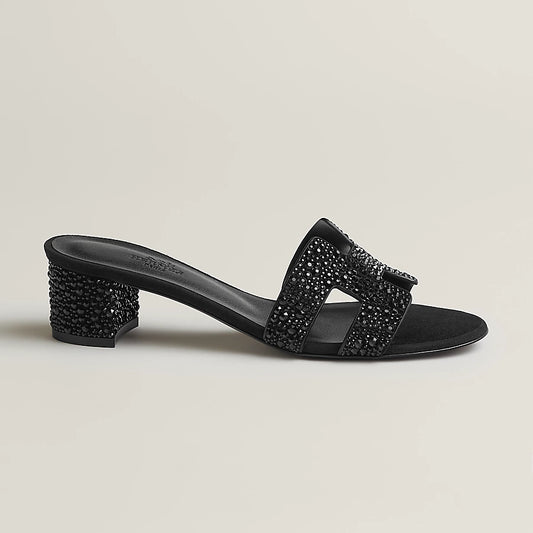 Oasis Sandals Black Glitter