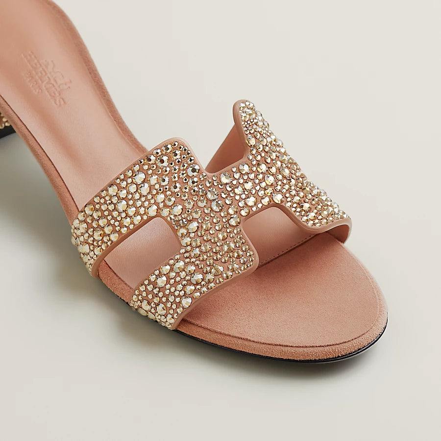 Oasis Sandals Nude Glitter