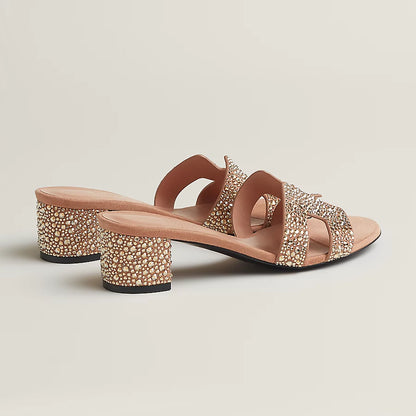 Oasis Sandals Nude Glitter