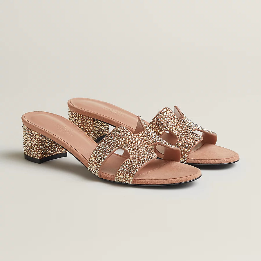 Oasis Sandals Nude Glitter