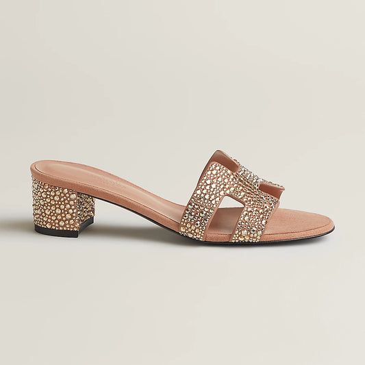 Oasis Sandals Nude Glitter