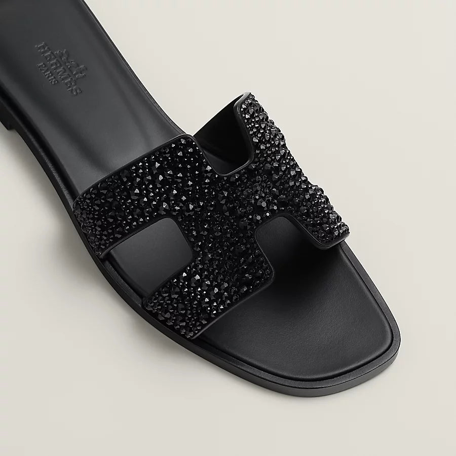 Oran Sandals Black Glitter