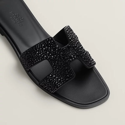 Oran Sandals Black Glitter