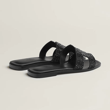 Oran Sandals Black Glitter