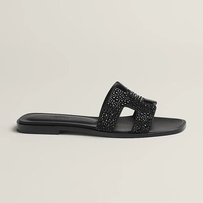 Oran Sandals Black Glitter