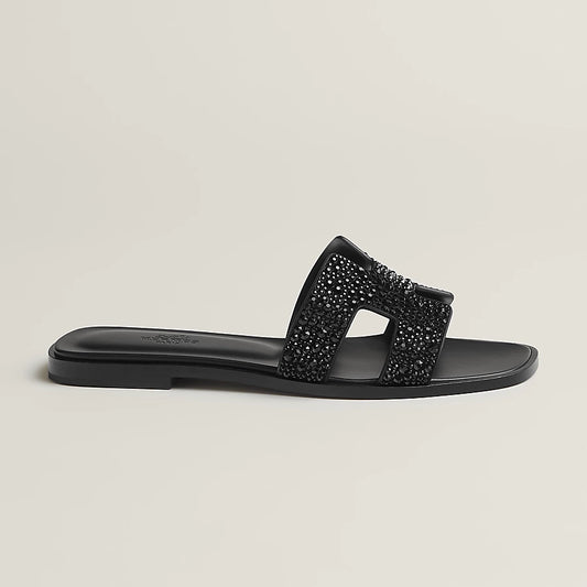 Oran Sandals Black Glitter